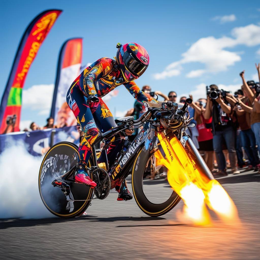 The Thrill of Riding a Bike with a Rocket Engine